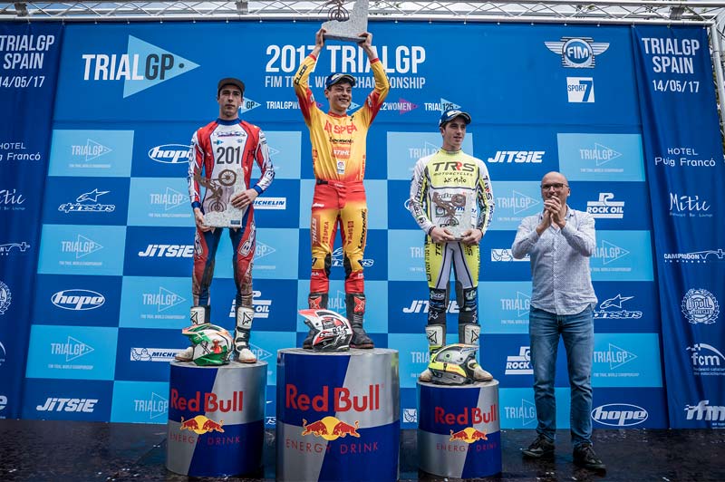 Podio Trial2 GP Spagna 2017